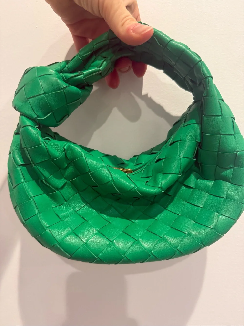 Bottega Veneta Emerald Green Intrecciato Hobo with Gold Hardware